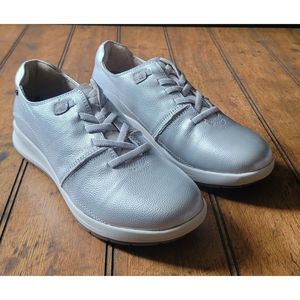 Revere Pearl Silver Crete Sneakers - Genuine Calf Skin Leather Women 9